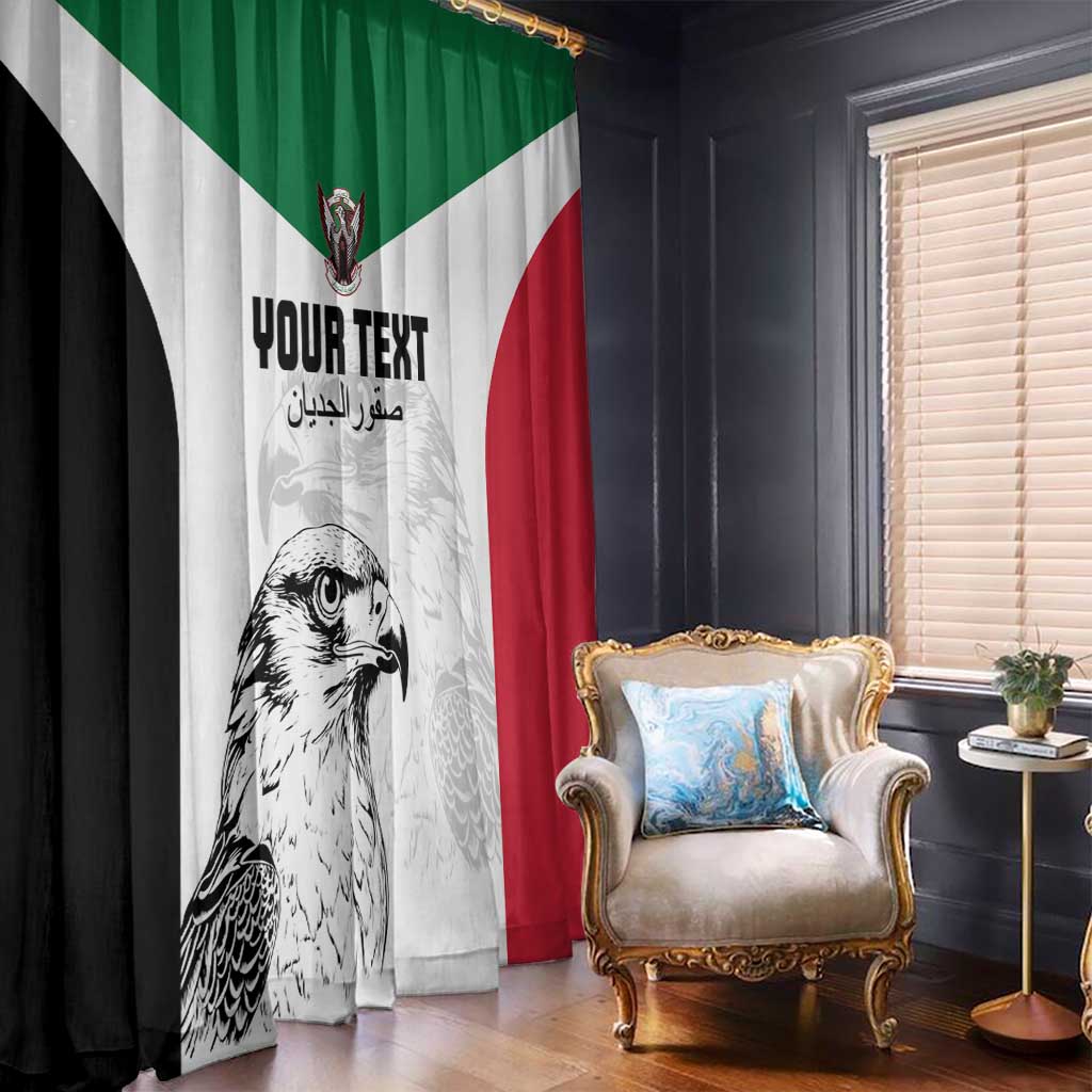 Custom Sudan Football Window Curtain Yalla Falcons of Jediane