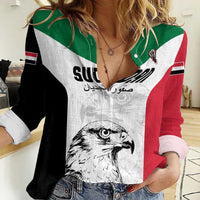Custom Sudan Football Women Casual Shirt Yalla Falcons of Jediane