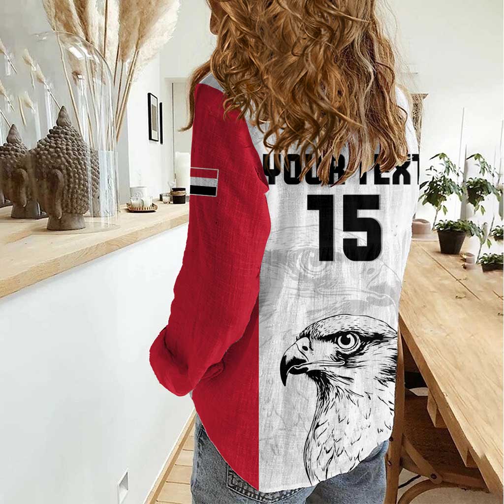 Custom Sudan Football Women Casual Shirt Yalla Falcons of Jediane