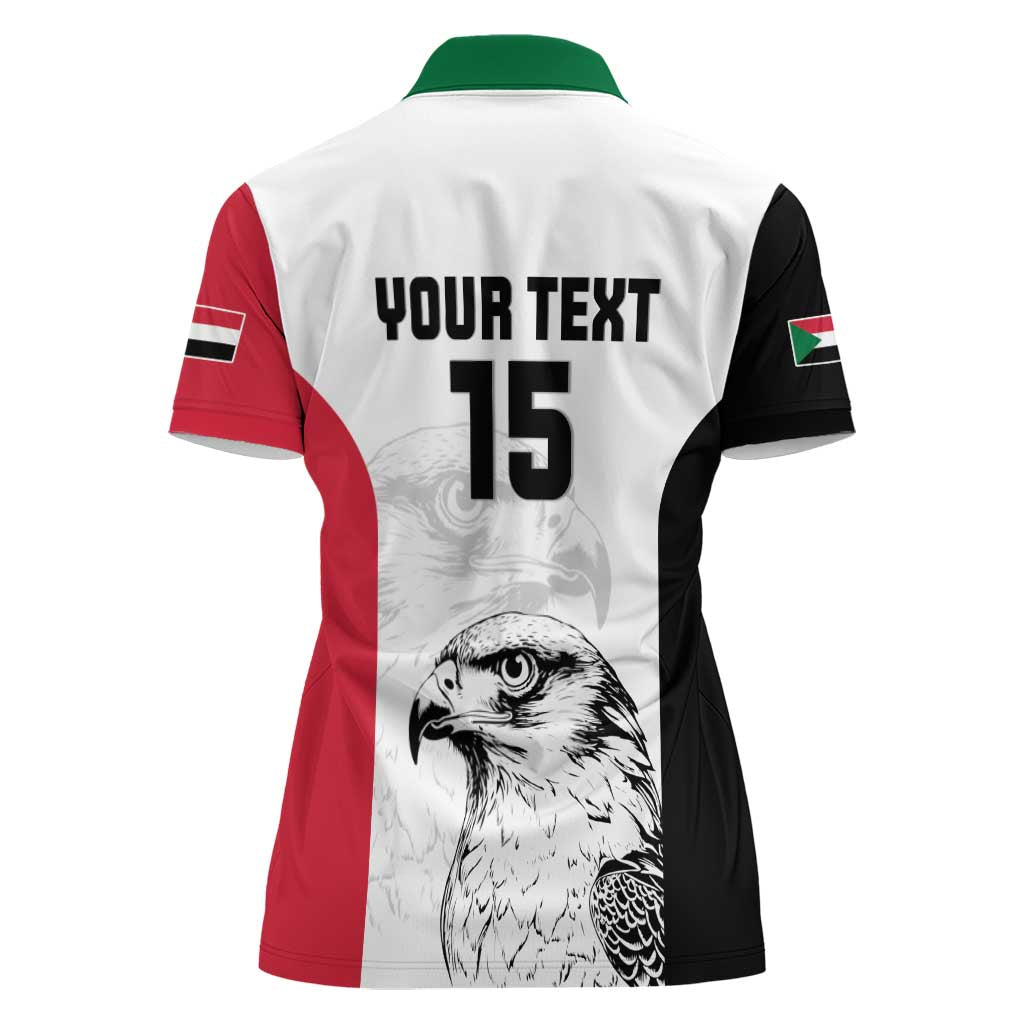 Custom Sudan Football Women Polo Shirt Yalla Falcons of Jediane