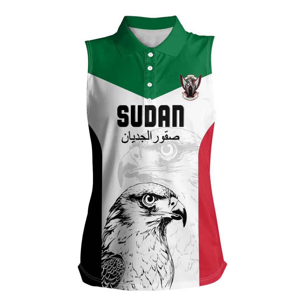 Custom Sudan Football Women Sleeveless Polo Shirt Yalla Falcons of Jediane