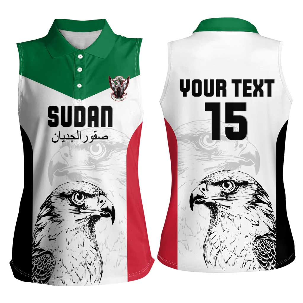 Custom Sudan Football Women Sleeveless Polo Shirt Yalla Falcons of Jediane