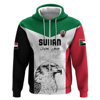 Custom Sudan Football Zip Hoodie Yalla Falcons of Jediane