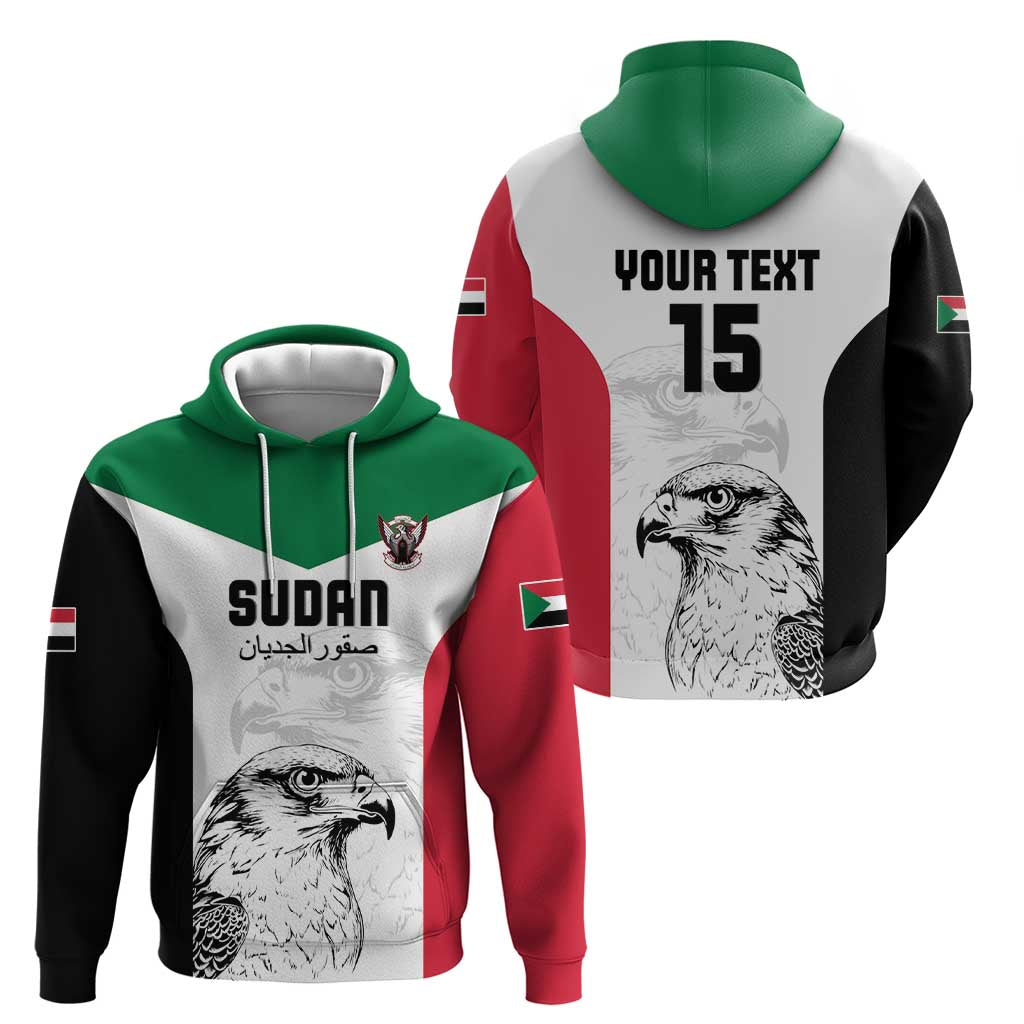 Custom Sudan Football Zip Hoodie Yalla Falcons of Jediane