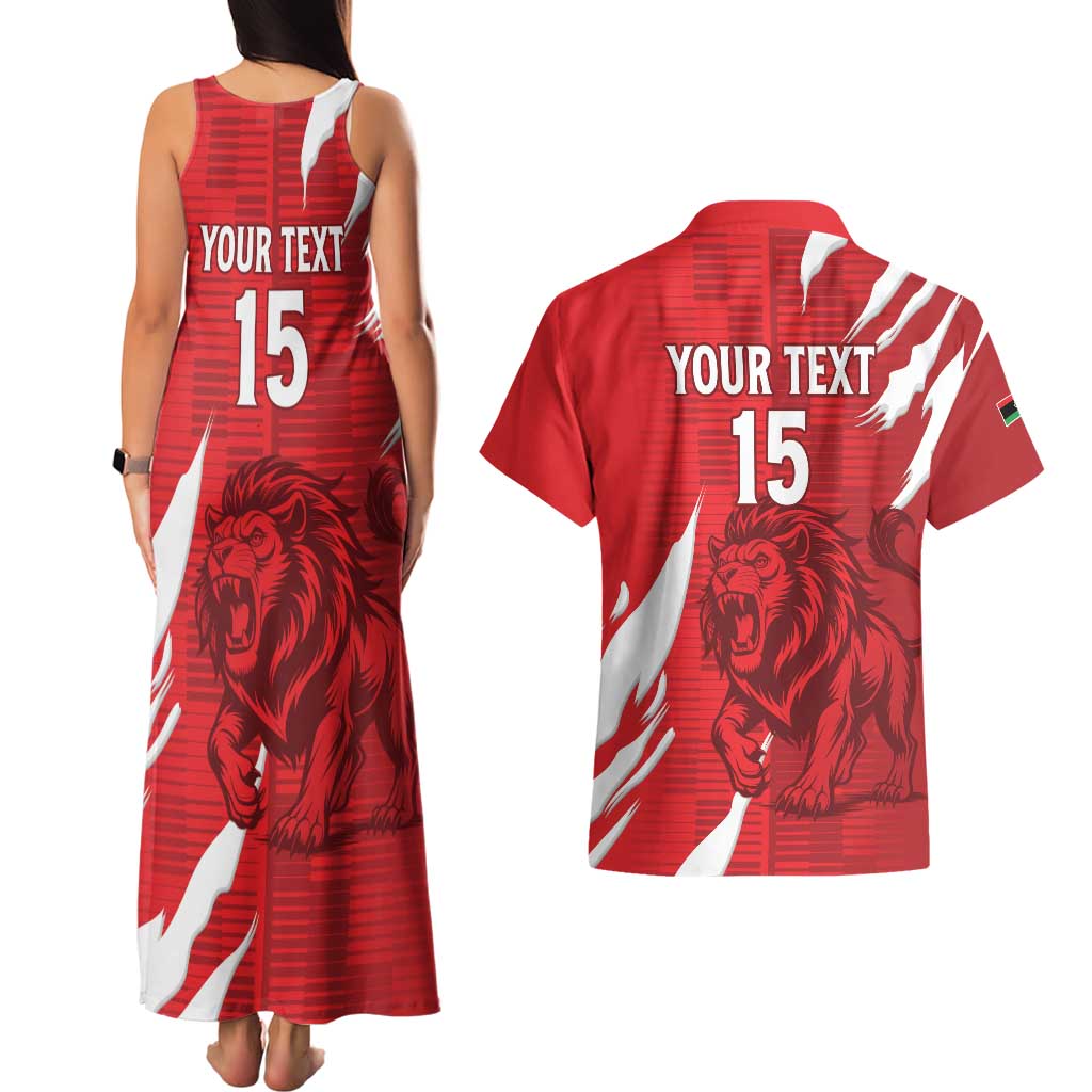 Custom Libya Football Couples Matching Tank Maxi Dress and Hawaiian Shirt Forza Libya