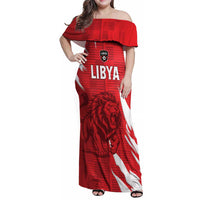 Custom Libya Football Family Matching Off Shoulder Maxi Dress and Hawaiian Shirt Forza Libya