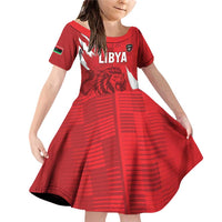 Custom Libya Football Family Matching Off Shoulder Short Dress and Hawaiian Shirt Forza Libya