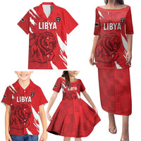 Custom Libya Football Family Matching Puletasi and Hawaiian Shirt Forza Libya