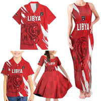 Custom Libya Football Family Matching Tank Maxi Dress and Hawaiian Shirt Forza Libya