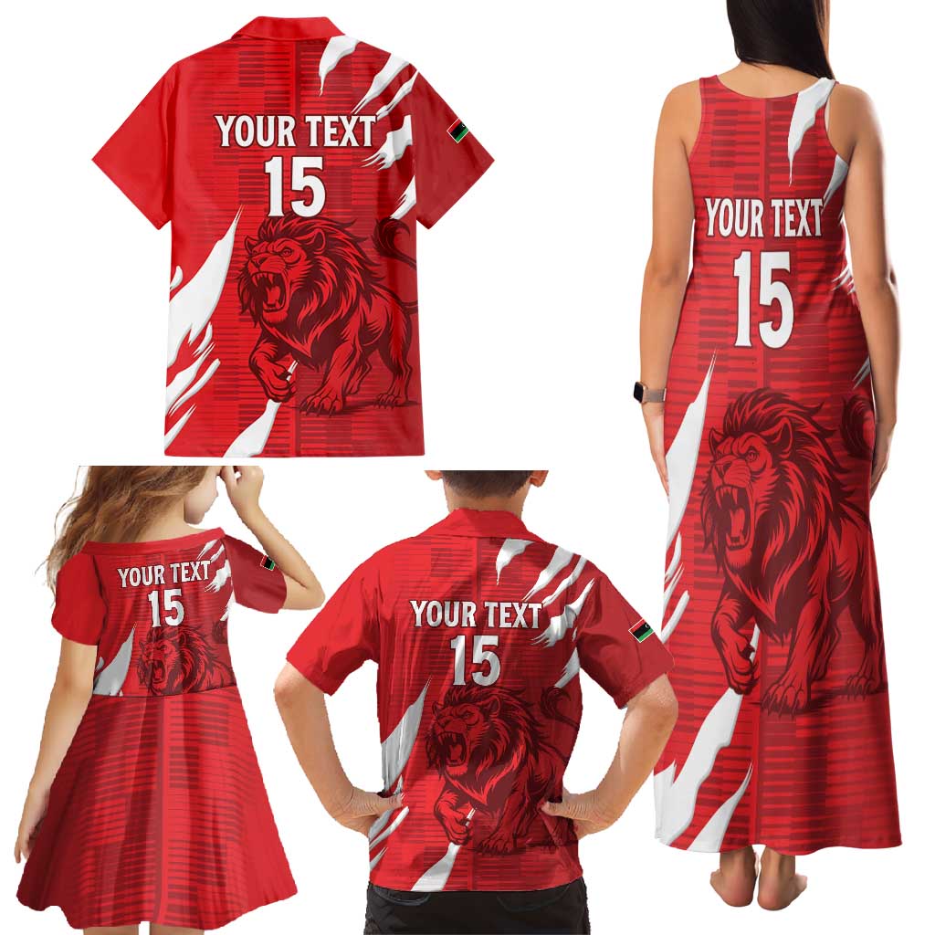 Custom Libya Football Family Matching Tank Maxi Dress and Hawaiian Shirt Forza Libya