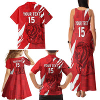 Custom Libya Football Family Matching Tank Maxi Dress and Hawaiian Shirt Forza Libya