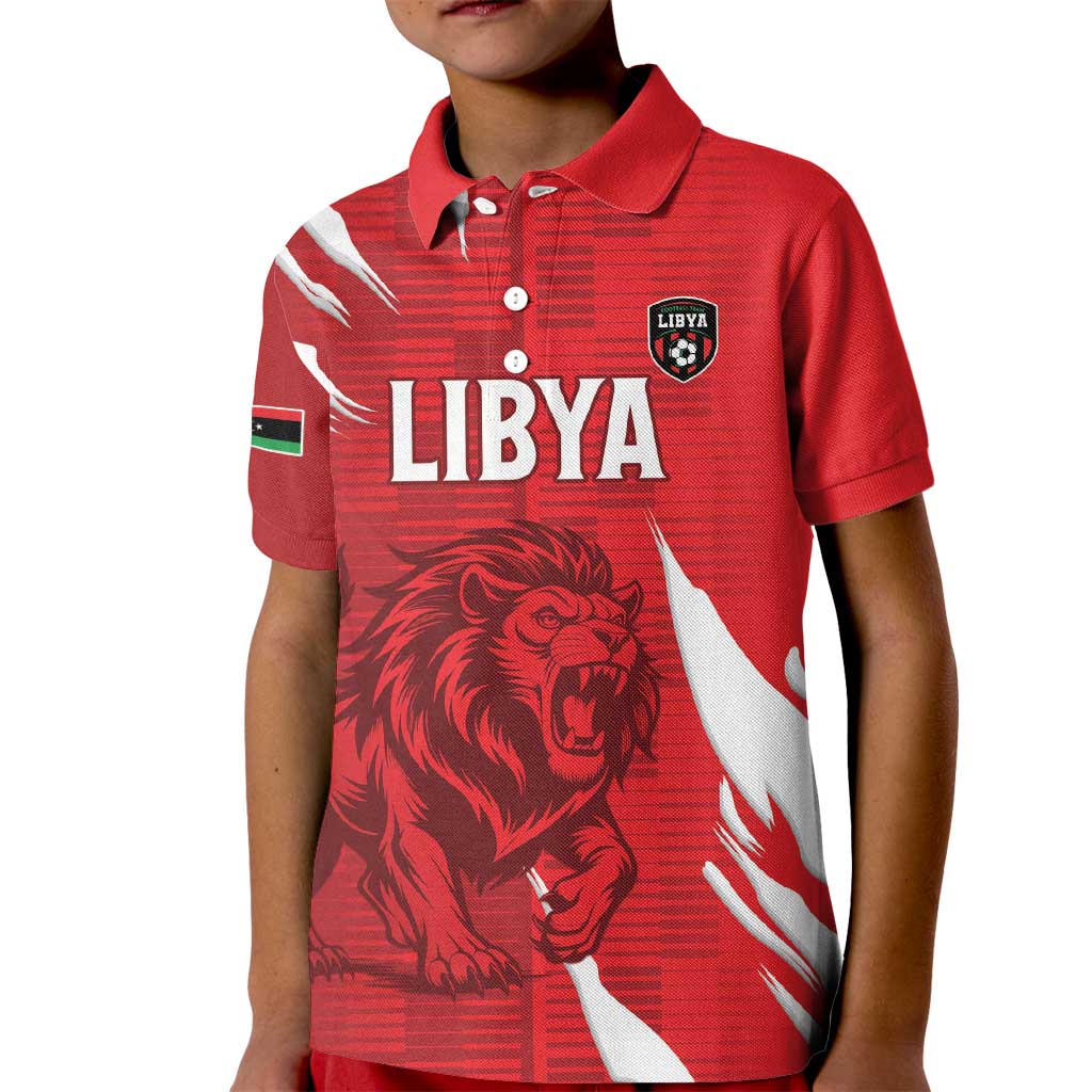 Custom Libya Football Kid Polo Shirt Forza Libya