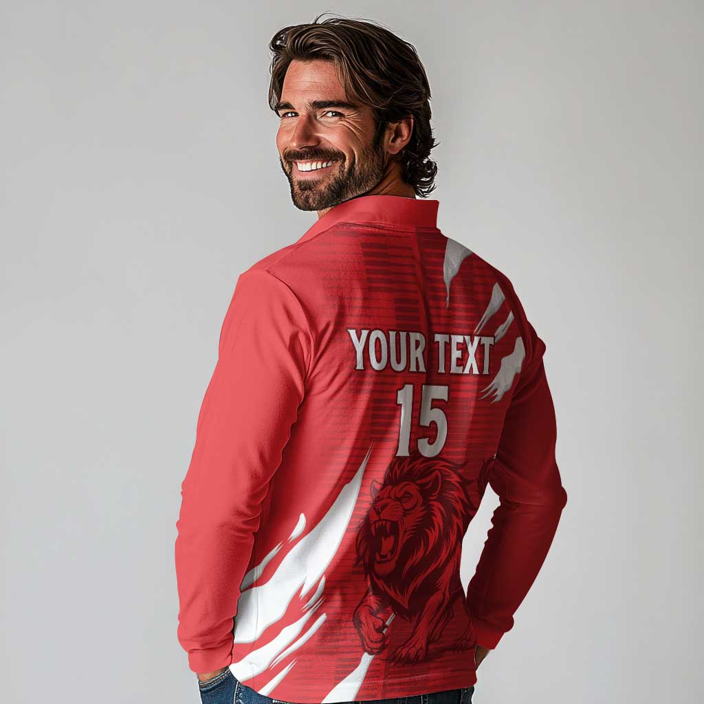 Custom Libya Football Long Sleeve Polo Shirt Forza Libya