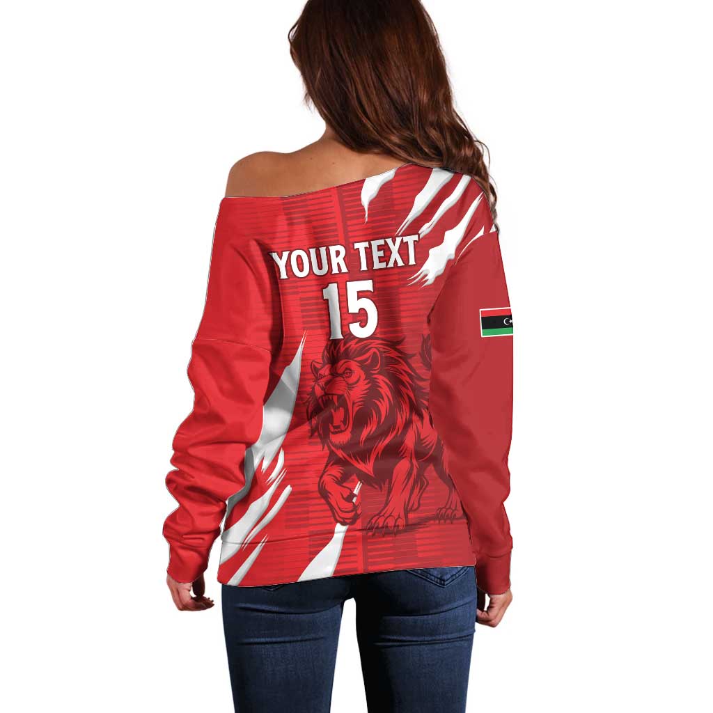 Custom Libya Football Off Shoulder Sweater Forza Libya
