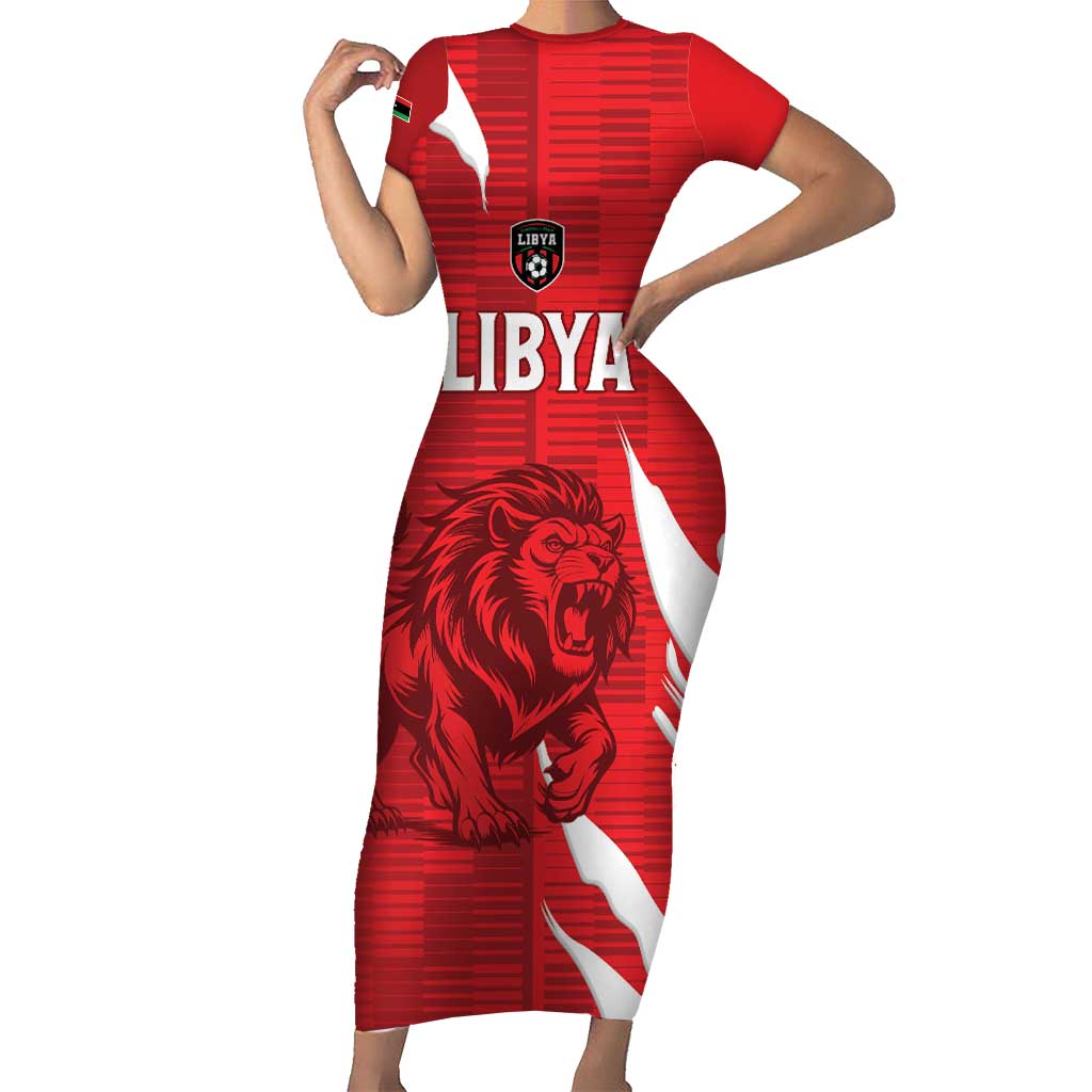 Custom Libya Football Short Sleeve Bodycon Dress Forza Libya