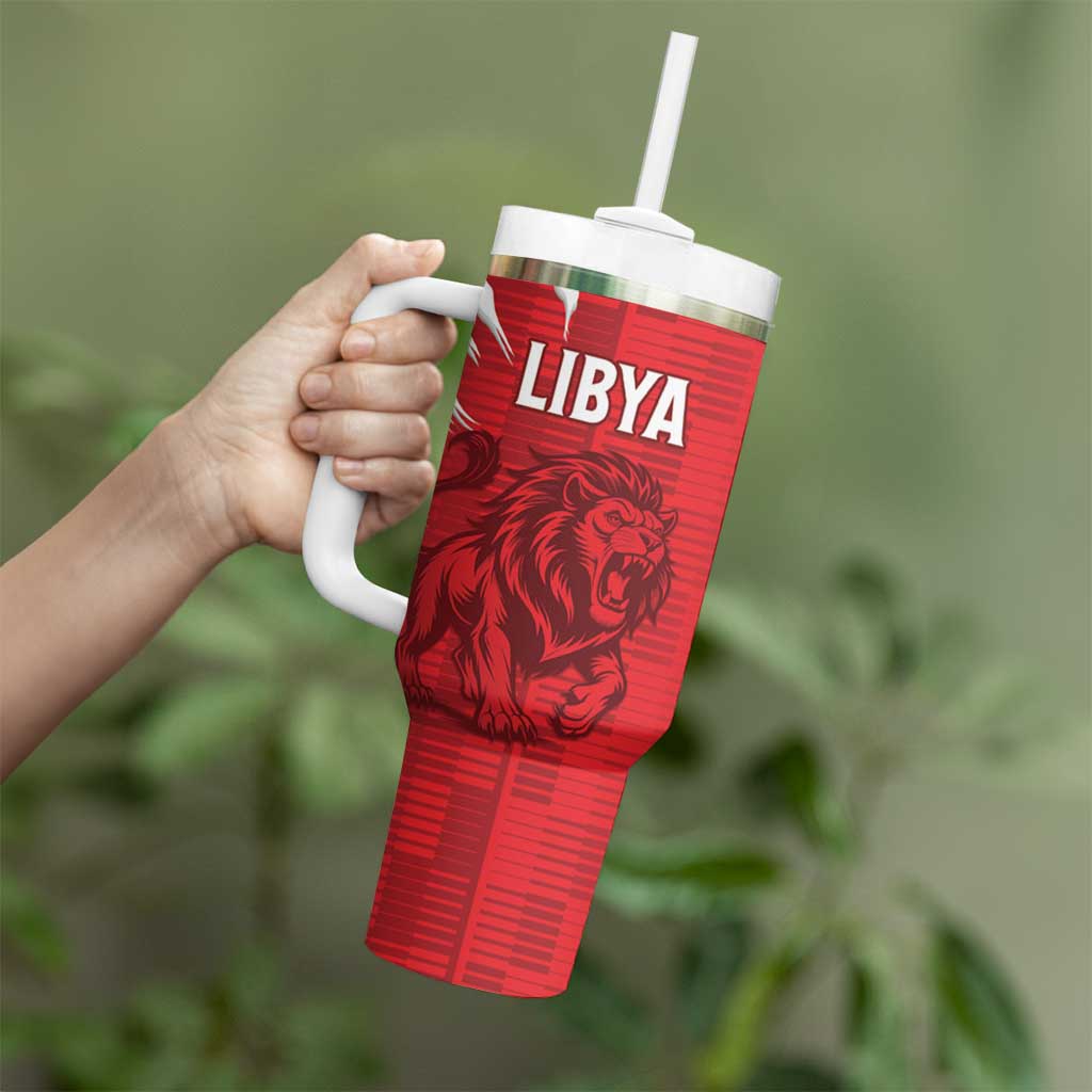Custom Libya Football Tumbler With Handle Forza Libya