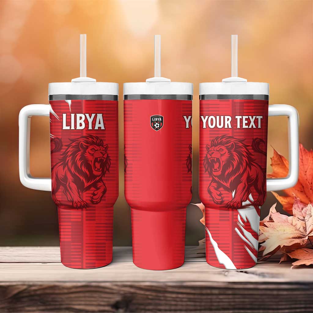 Custom Libya Football Tumbler With Handle Forza Libya