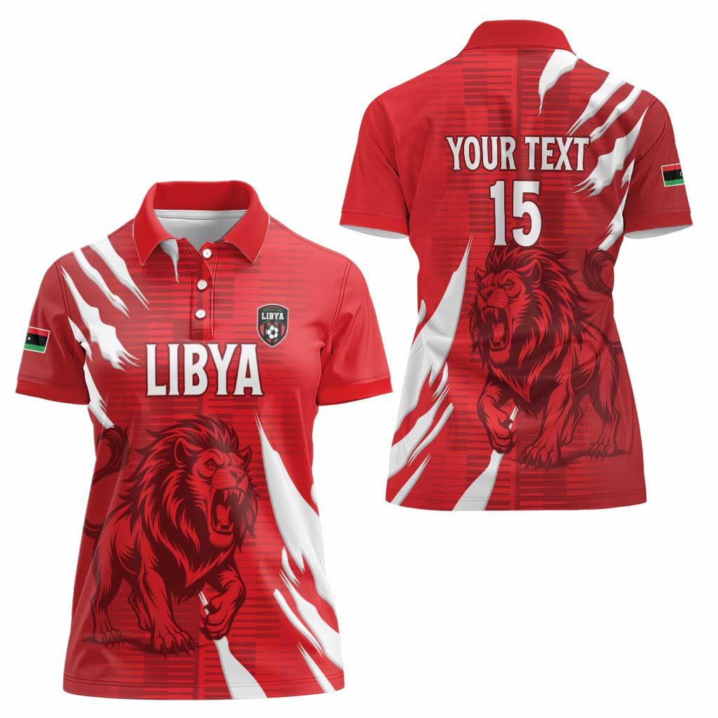 Custom Libya Football Women Polo Shirt Forza Libya