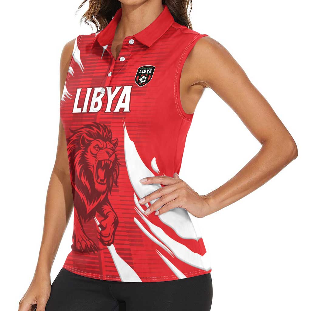 Custom Libya Football Women Sleeveless Polo Shirt Forza Libya
