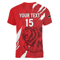 Custom Libya Football Women V-Neck T-Shirt Forza Libya