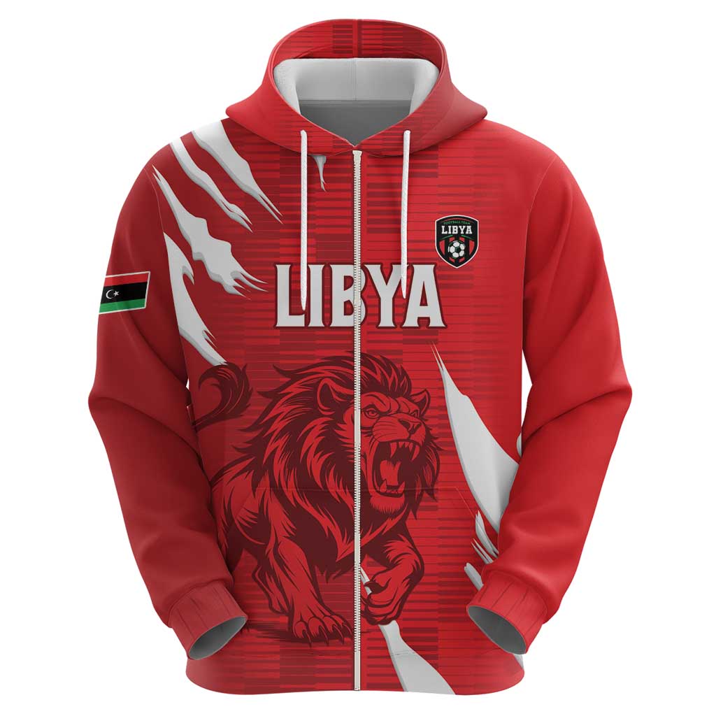 Custom Libya Football Zip Hoodie Forza Libya
