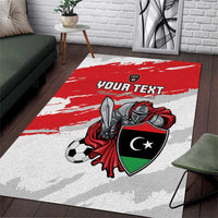 Custom Libya Football Area Rug Yalla Fursan Al-Mutawasit