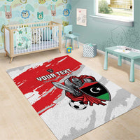 Custom Libya Football Area Rug Yalla Fursan Al-Mutawasit