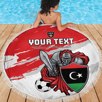 Custom Libya Football Beach Blanket Yalla Fursan Al-Mutawasit