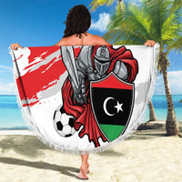 Custom Libya Football Beach Blanket Yalla Fursan Al-Mutawasit