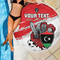 Custom Libya Football Beach Blanket Yalla Fursan Al-Mutawasit