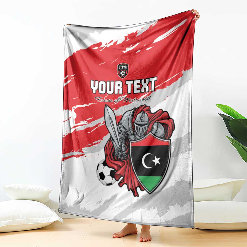 Custom Libya Football Blanket Yalla Fursan Al-Mutawasit