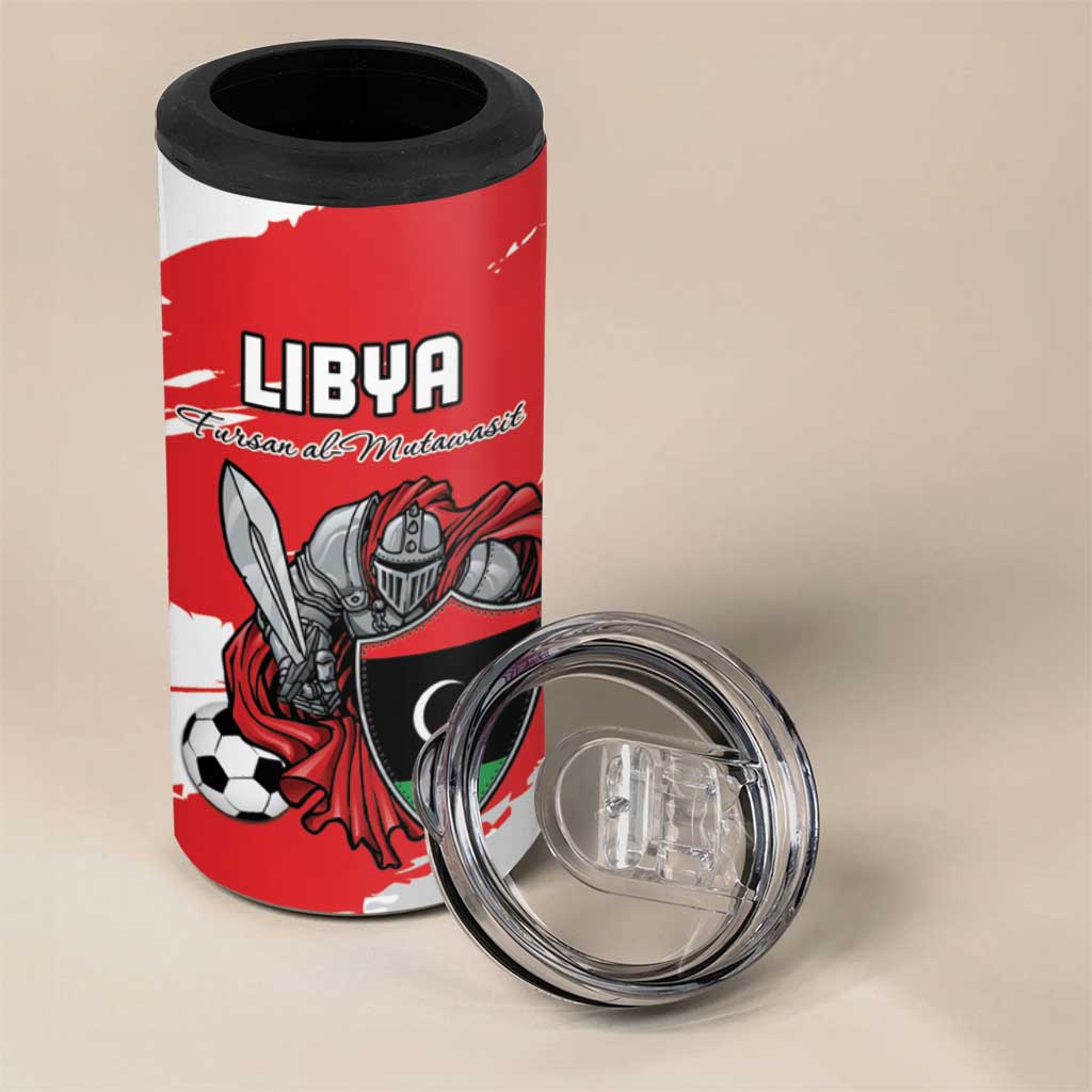 Custom Libya Football 4 in 1 Can Cooler Tumbler Yalla Fursan Al-Mutawasit