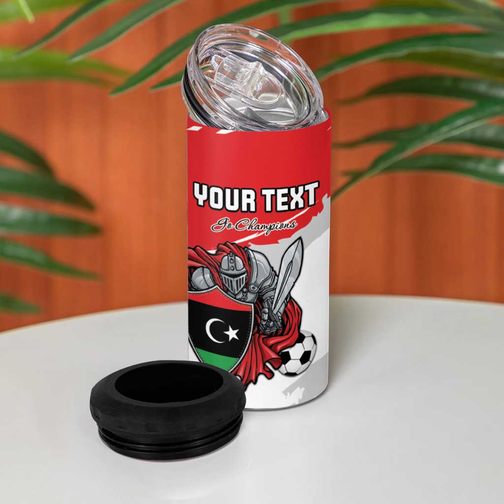 Custom Libya Football 4 in 1 Can Cooler Tumbler Yalla Fursan Al-Mutawasit