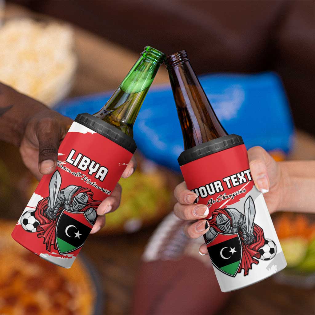 Custom Libya Football 4 in 1 Can Cooler Tumbler Yalla Fursan Al-Mutawasit