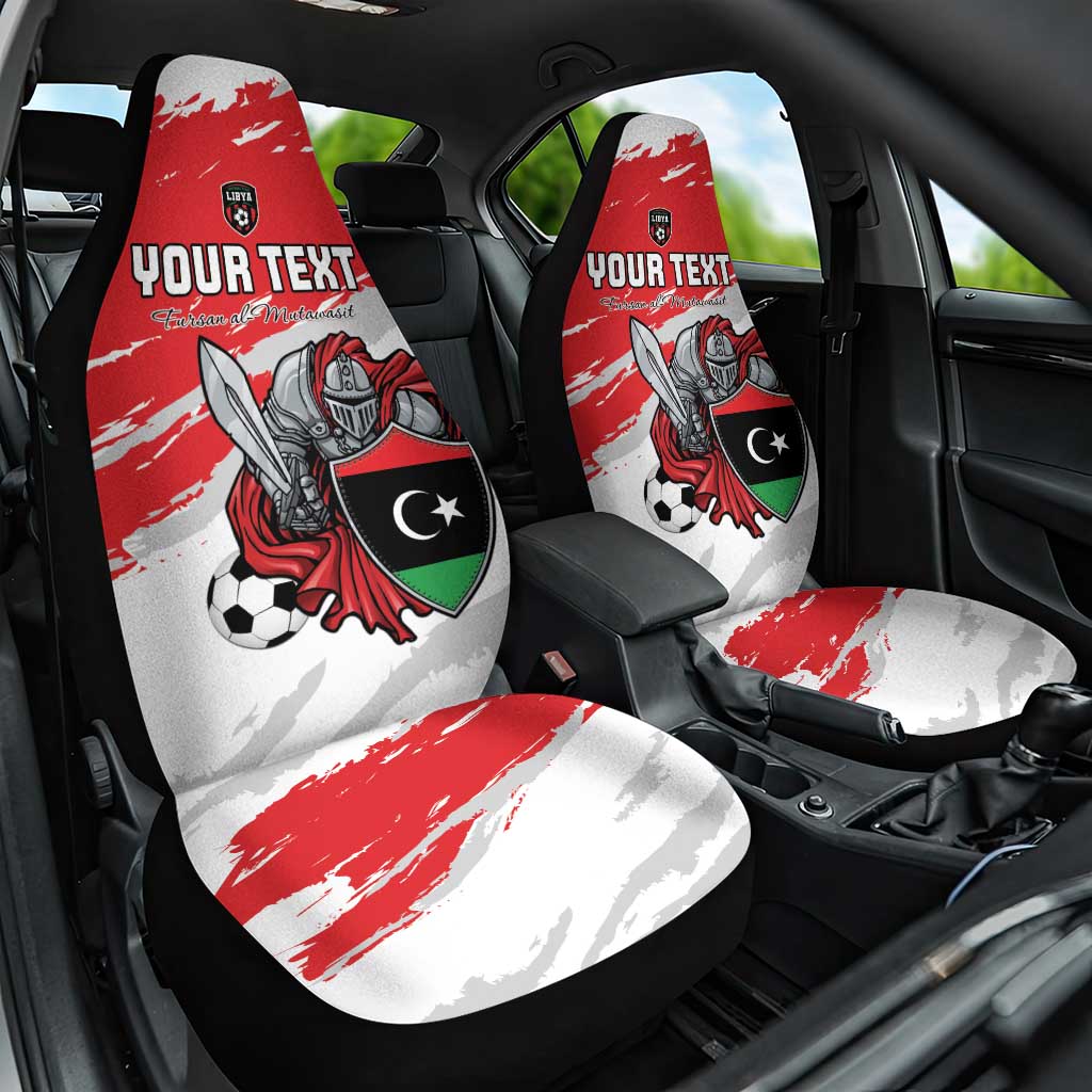 Custom Libya Football Car Seat Cover Yalla Fursan Al-Mutawasit