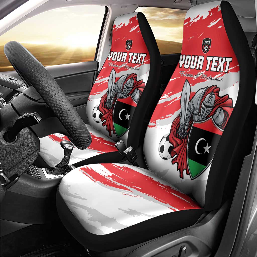 Custom Libya Football Car Seat Cover Yalla Fursan Al-Mutawasit