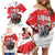 Custom Libya Football Family Matching Off Shoulder Short Dress and Hawaiian Shirt Yalla Fursan Al-Mutawasit