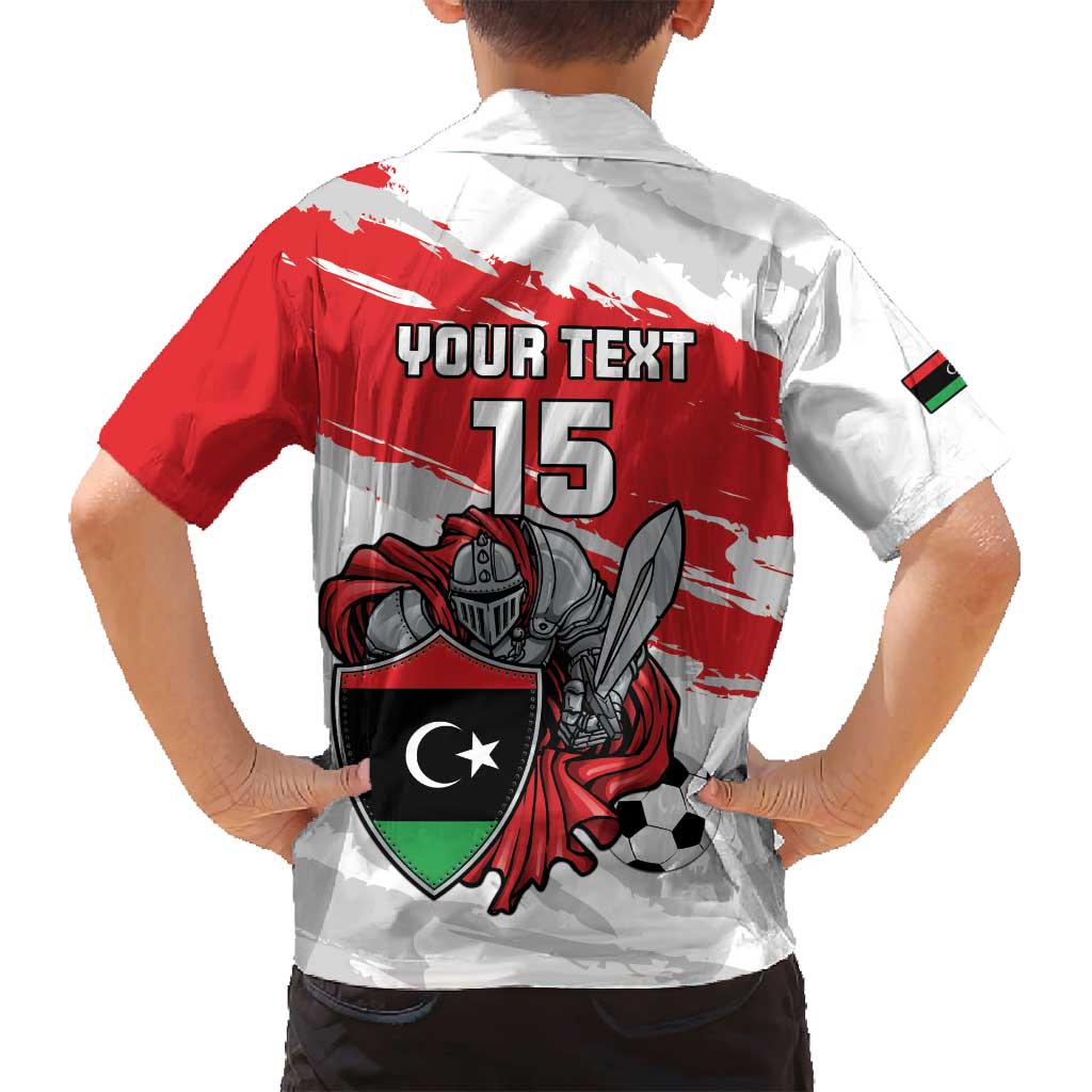 Custom Libya Football Family Matching Puletasi and Hawaiian Shirt Yalla Fursan Al-Mutawasit