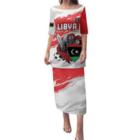 Custom Libya Football Family Matching Puletasi and Hawaiian Shirt Yalla Fursan Al-Mutawasit
