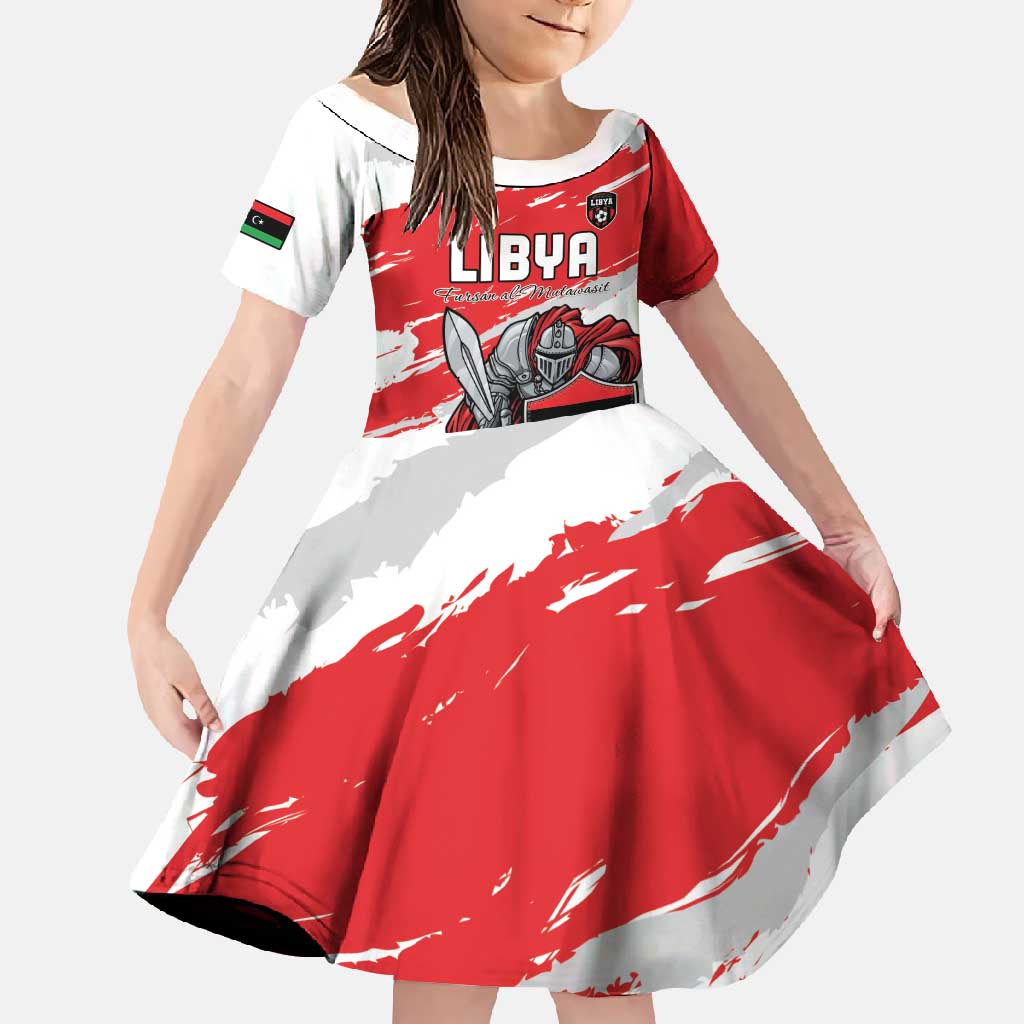 Custom Libya Football Family Matching Summer Maxi Dress and Hawaiian Shirt Yalla Fursan Al-Mutawasit