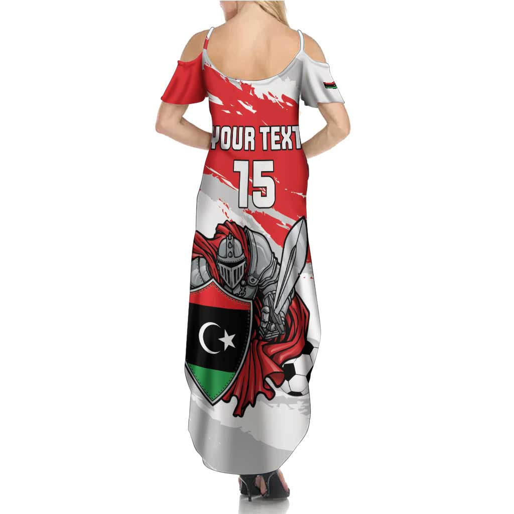 Custom Libya Football Family Matching Summer Maxi Dress and Hawaiian Shirt Yalla Fursan Al-Mutawasit