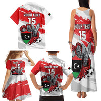 Custom Libya Football Family Matching Tank Maxi Dress and Hawaiian Shirt Yalla Fursan Al-Mutawasit