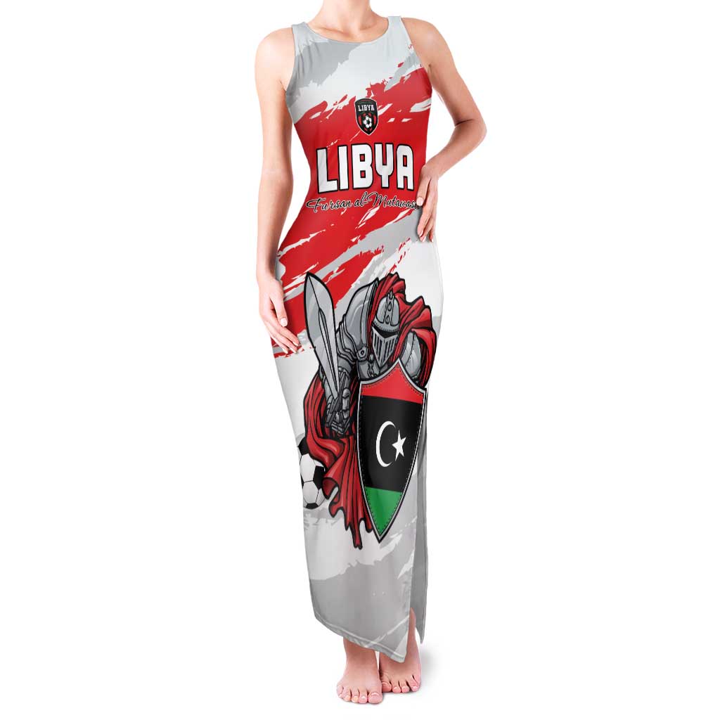 Custom Libya Football Family Matching Tank Maxi Dress and Hawaiian Shirt Yalla Fursan Al-Mutawasit