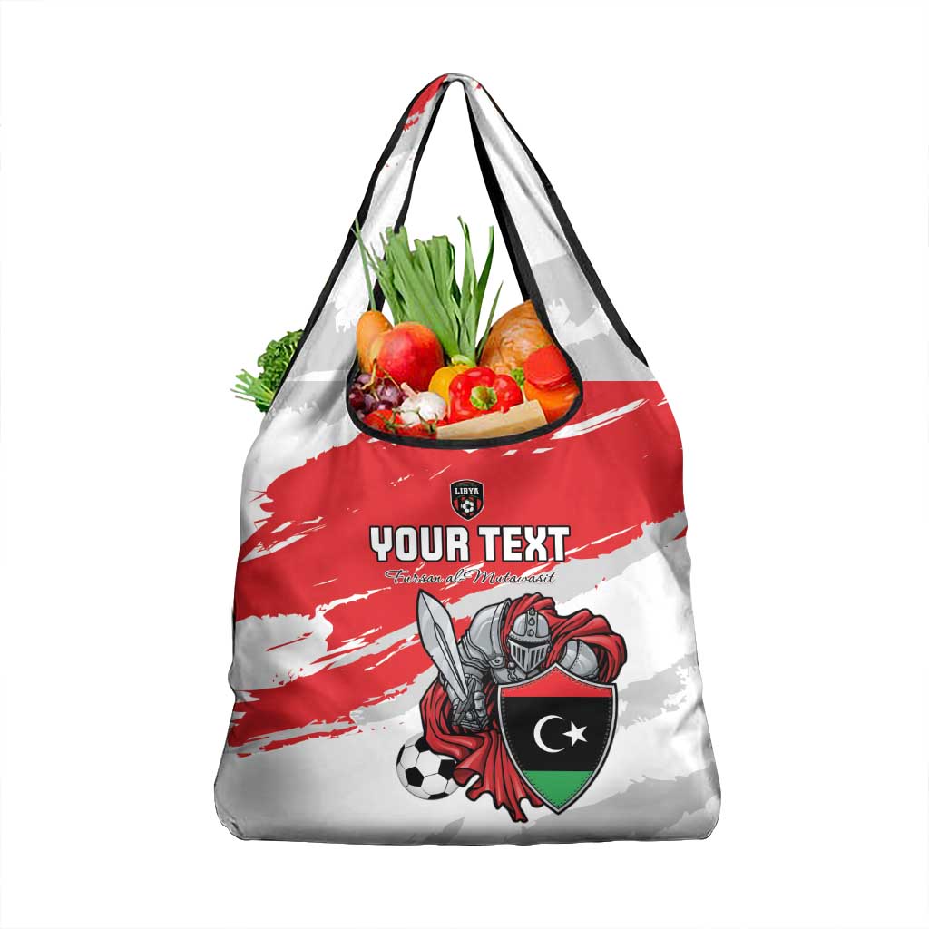 Custom Libya Football Grocery Bag Yalla Fursan Al-Mutawasit
