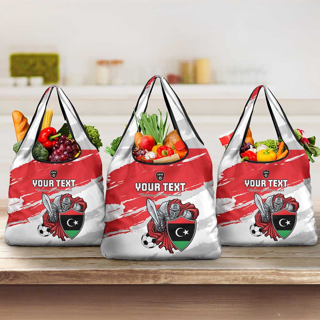 Custom Libya Football Grocery Bag Yalla Fursan Al-Mutawasit