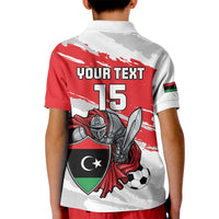 Custom Libya Football Kid Polo Shirt Yalla Fursan Al-Mutawasit