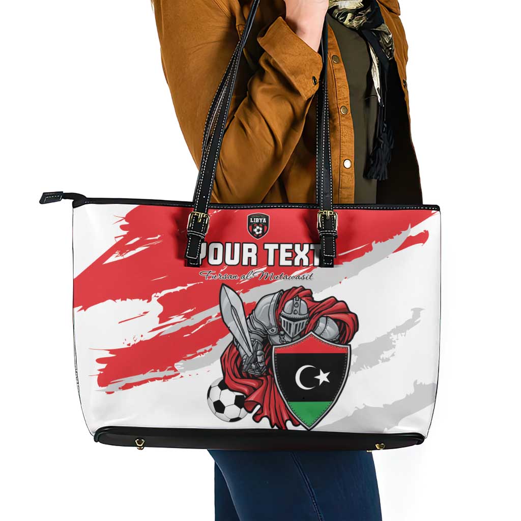 Custom Libya Football Leather Tote Bag Yalla Fursan Al-Mutawasit
