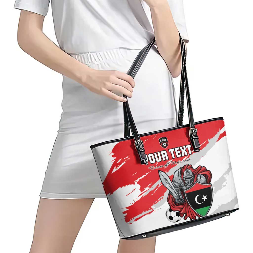 Custom Libya Football Leather Tote Bag Yalla Fursan Al-Mutawasit
