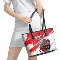 Custom Libya Football Leather Tote Bag Yalla Fursan Al-Mutawasit