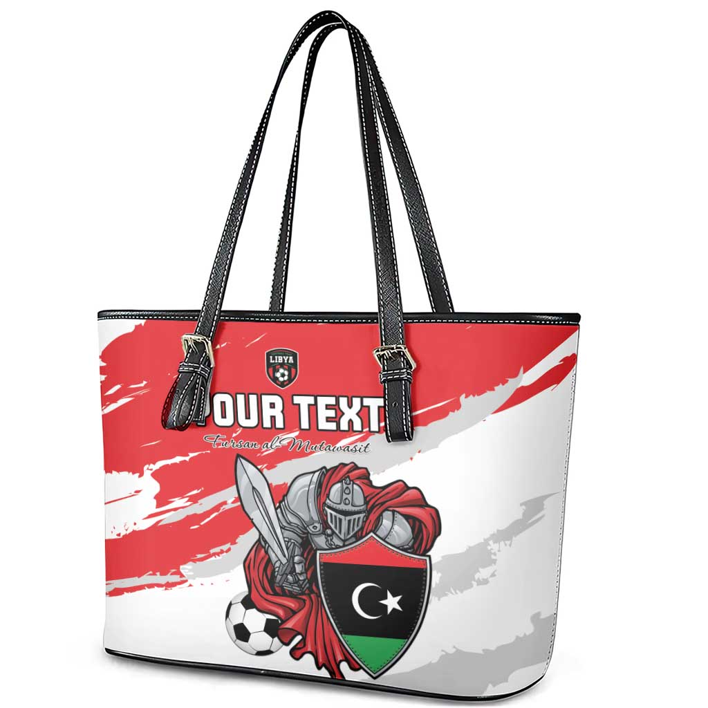 Custom Libya Football Leather Tote Bag Yalla Fursan Al-Mutawasit